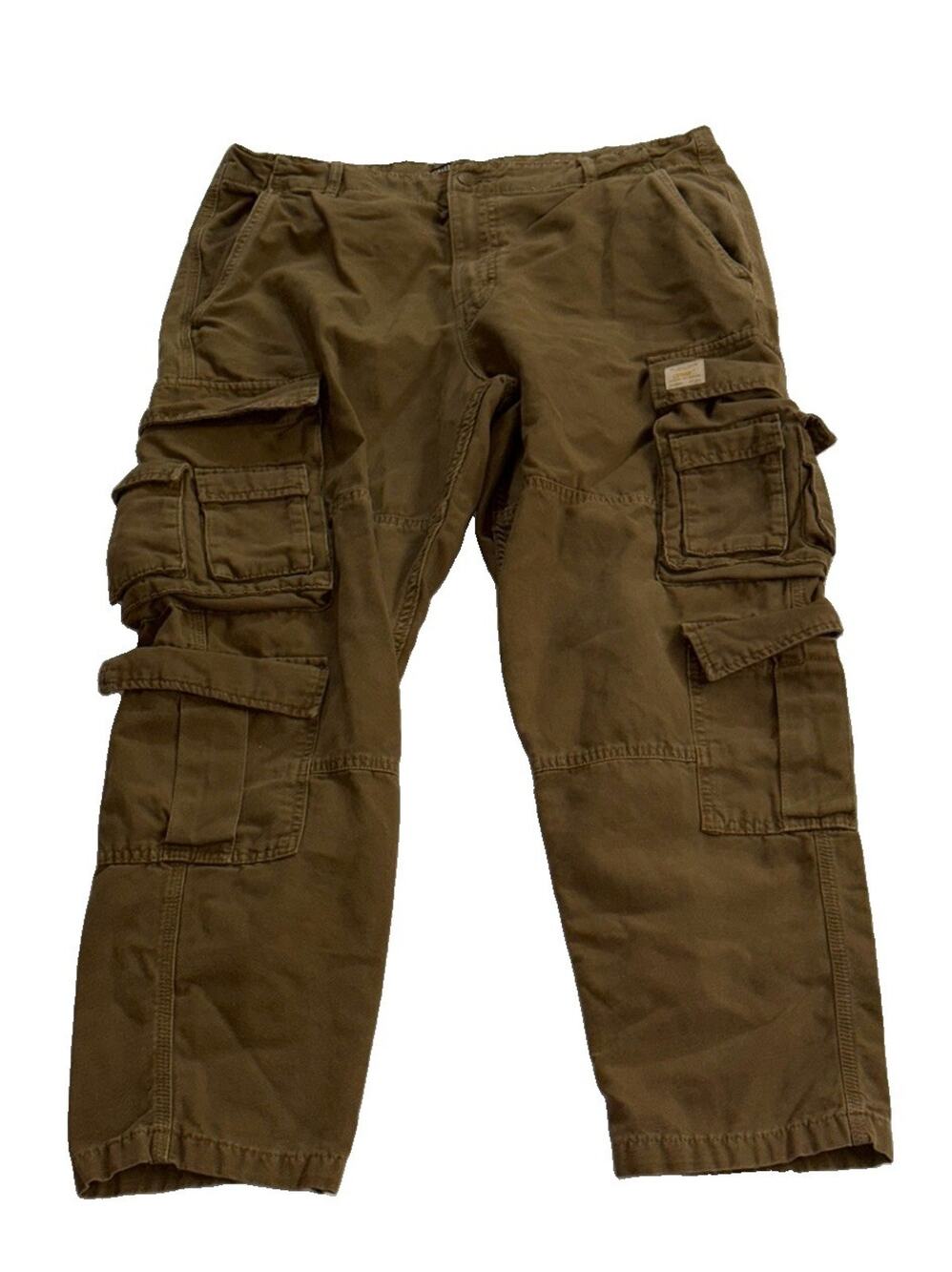 Zara Men’s 34 Brown Multi Pocket Cargo Pants Utility Workwear